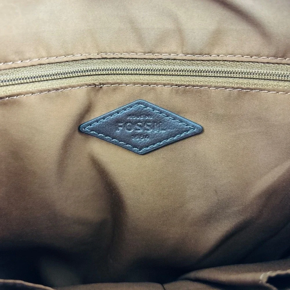 Fossil Claire Brandy Brown Leather Backpack Adjustable Straps - Picture 11 of 14